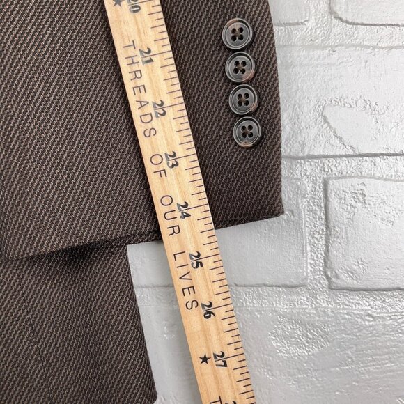 Pronto Uomo Blazer Men 38R Brown Classic Career‎ Polyblend Double Vent Jacket - Picture 12 of 15